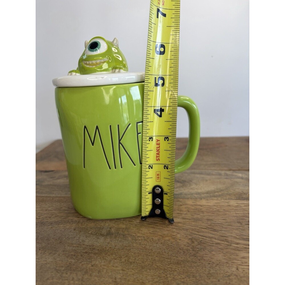 Rae Dunn Pixar Monsters Inc. Mike Wazowski Mug w/ Topper Lid Green - Disney - Picture 8 of 9